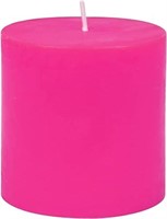 Zest Candle Pillar Candle, 3 by 3-Inch, Hot Pink