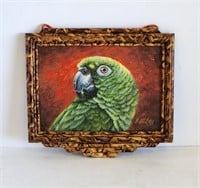 Oil Painting of a Parrot Signed Betcher