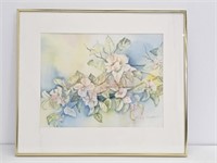 FLORAL WATERCOLOR SIGNED BEVERLY SNEATH