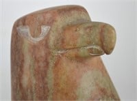 NATIVE AMERICAN EAGLE MARBLE SCULPTURE SIGNED