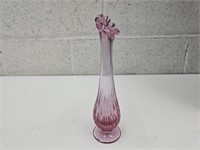 Vintage Fenton Pink Glass Vase 7.5"