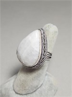 Sterling Silver Ring- Moonstone- Size 6