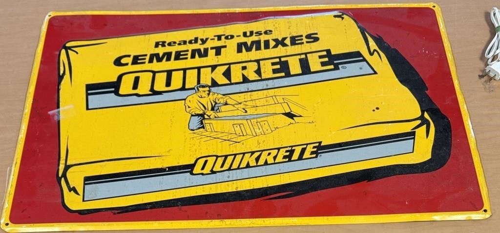 28" X 18" QUIKRETE VINTAGE METAL SIGN / SHIPS
