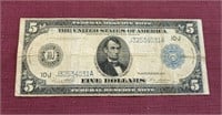 1914 $5 Federal Reserve Note Bank of Kansas City
