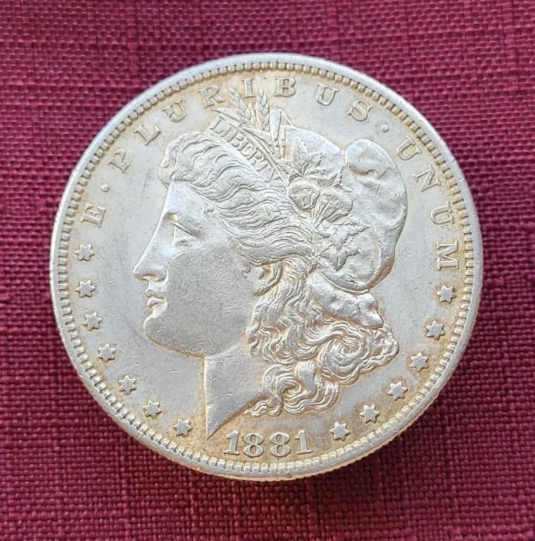 High Grade 1881-S US Morgan Silver Dollar Coin