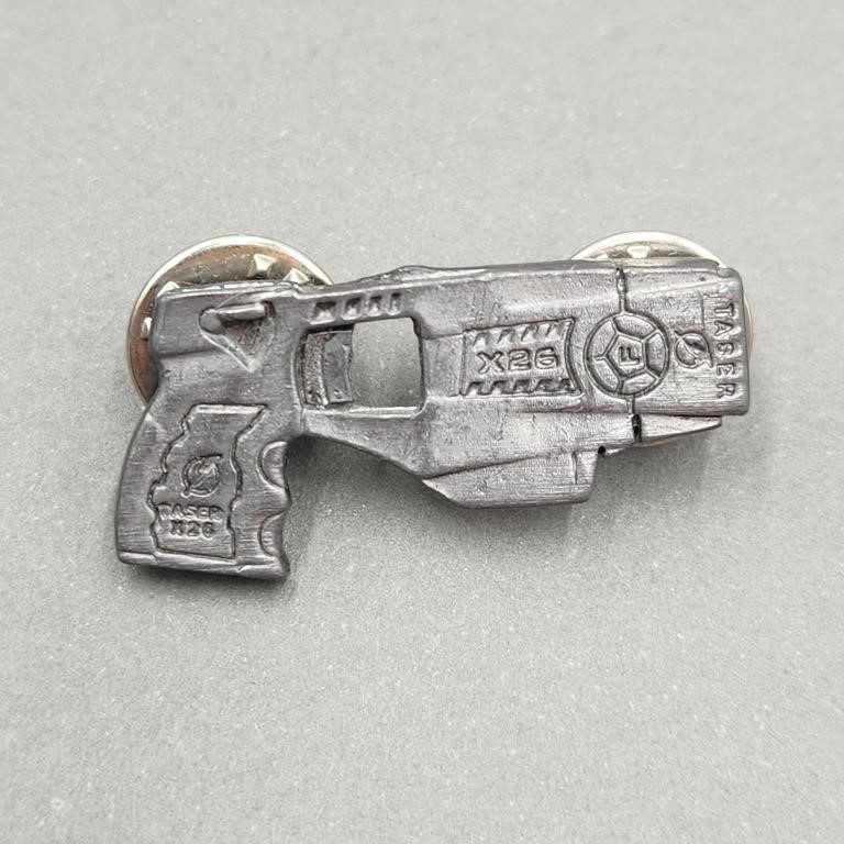 X26 Tasert gun- Pewter Pin Badge- Instructor