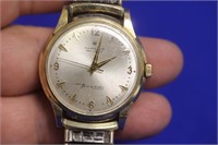 A 14 Karat Gold White Hamilton Thin-O-Matic Watch