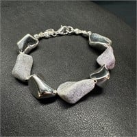 Sterling Silver Organic Shape Bracelet