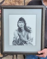 1984 Ltd Ed Print Indian Portrait Carrie Fogwell