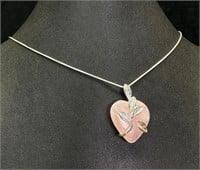 Sterling Silver Rose Quartz Heart Pendant