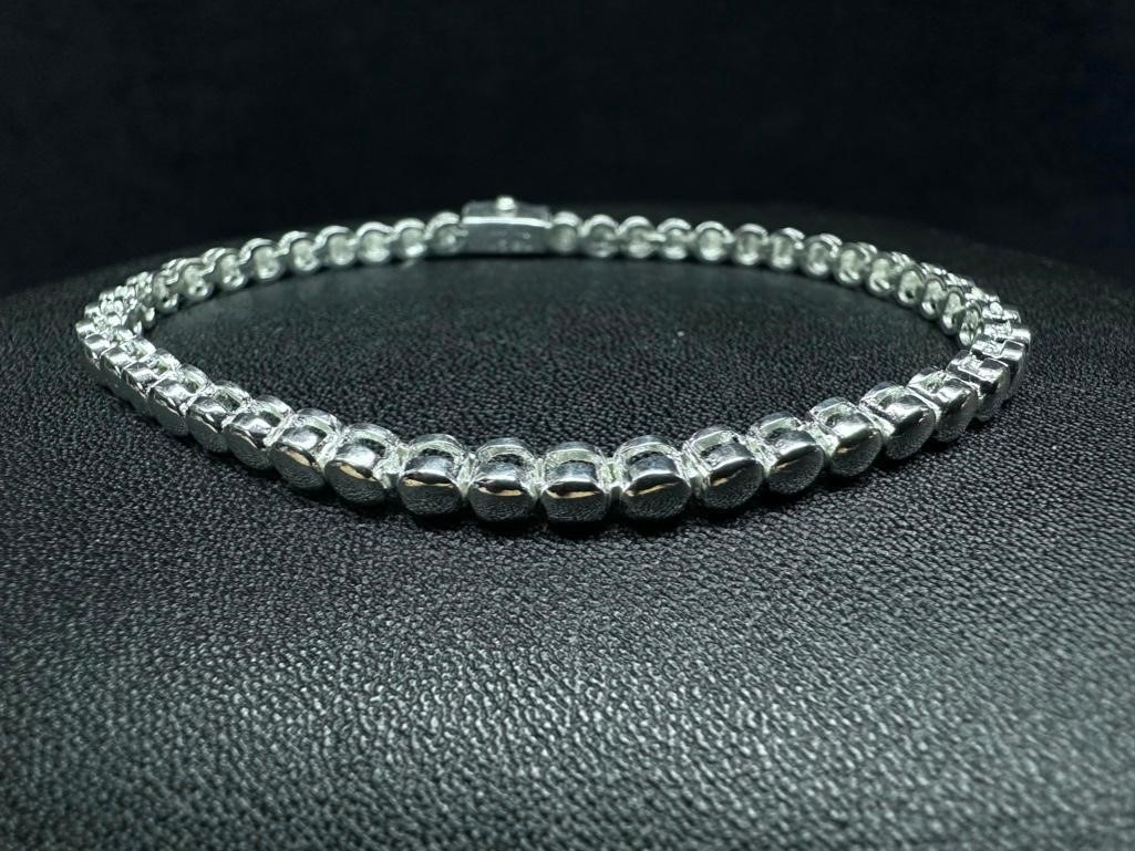 Sterling Silver Round Link Chain Bracelet