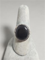 Sterling Silver Garnet Gemstone Ring Size 9