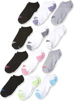 Hanes girls 12 Pack Ankle Socks, Assorted 1,