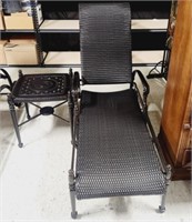 Metal & Faux Ratten  Lounge Chair & End Table