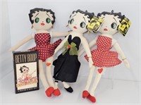 BETTY BOOP MOVIE & 3 DOLLS WITH TAGS - 16" TALL