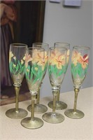 Set of 6 Decorative Painted Goblets