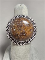 Sterling Silver Bronzite Ring Size 7