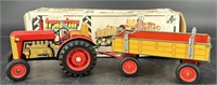 Antique Kovac Tin Litho Wind Up Zetor Tractor &