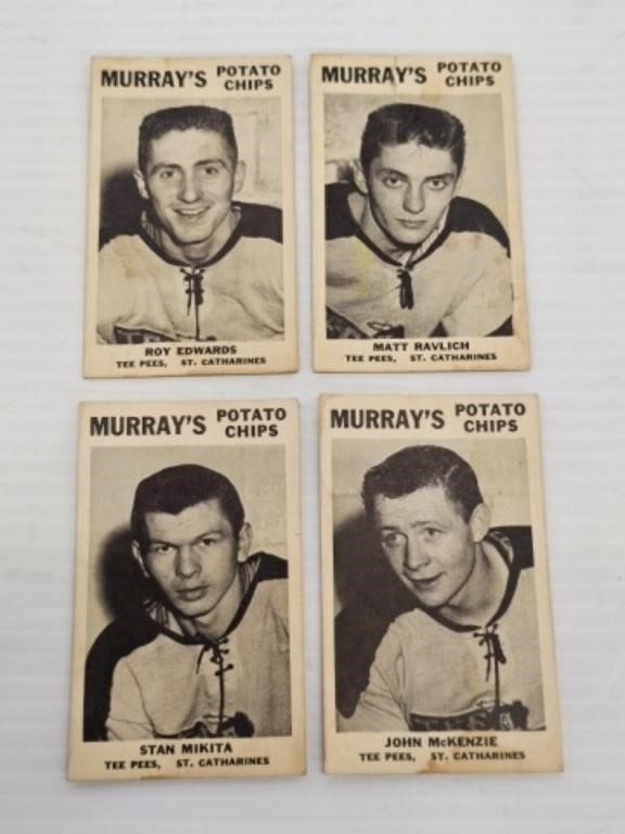 4 1956/57 MURRAYS POTATO CHIP HOCKEY CARDS