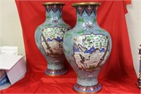Pair of Large Cloisonne Vases