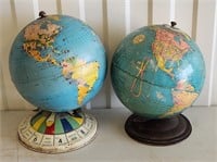 Two 1940s Replogue World Globes