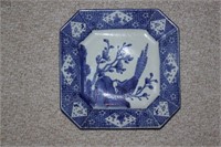 19th Century Japanese Blue and White Square Plate