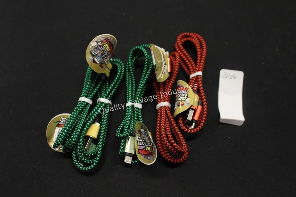 5-3’ iphone charging cords (display)