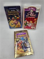 Three NEW Disney VHS- VTG FACTORY SEALED