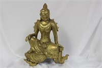 A Gilt Bronze/Brass Chinese/Oriental God