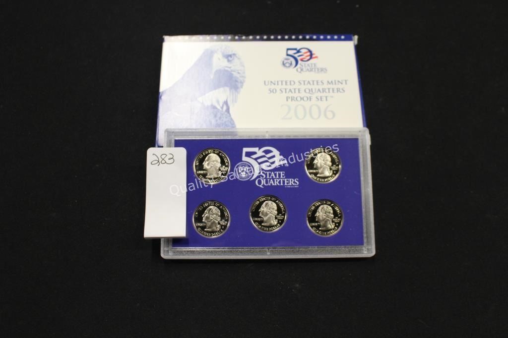 2006 US mint state quarters proof set (display)