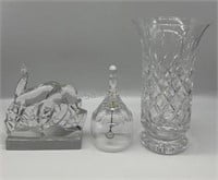 Art Glass, Crystal Bell, Waterford Vase Chipped