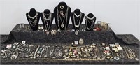 LARGE LOT OF GOLD & SILVER TONE JEWELRY