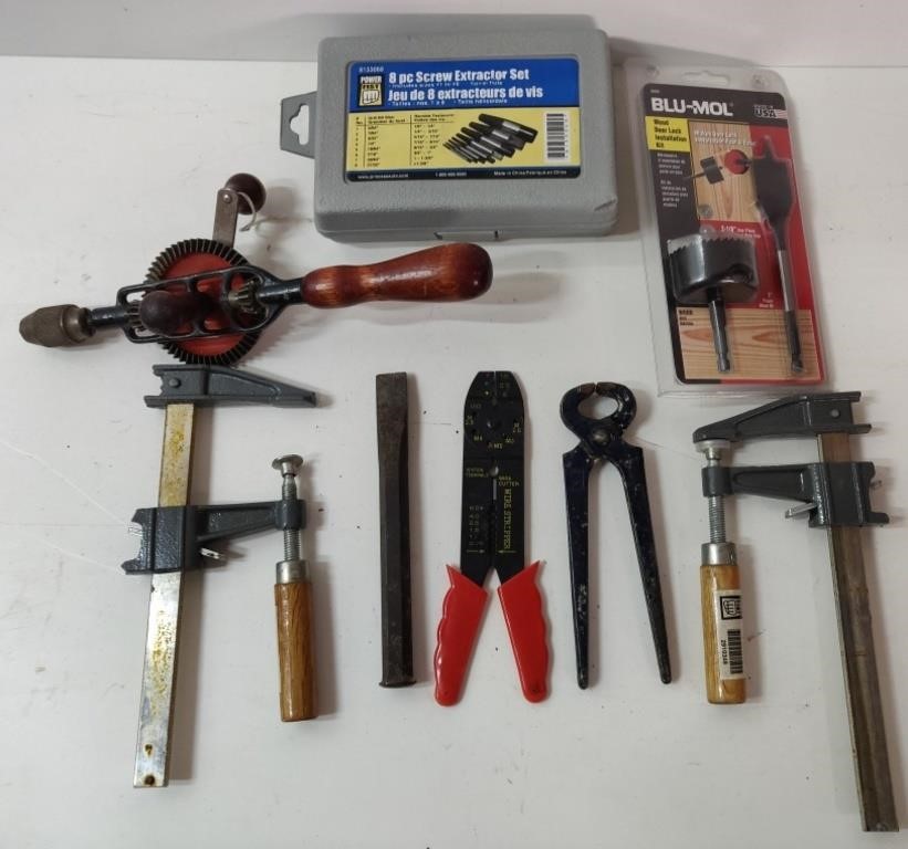 Various Tools Incl Screw Extractor Set, Wire