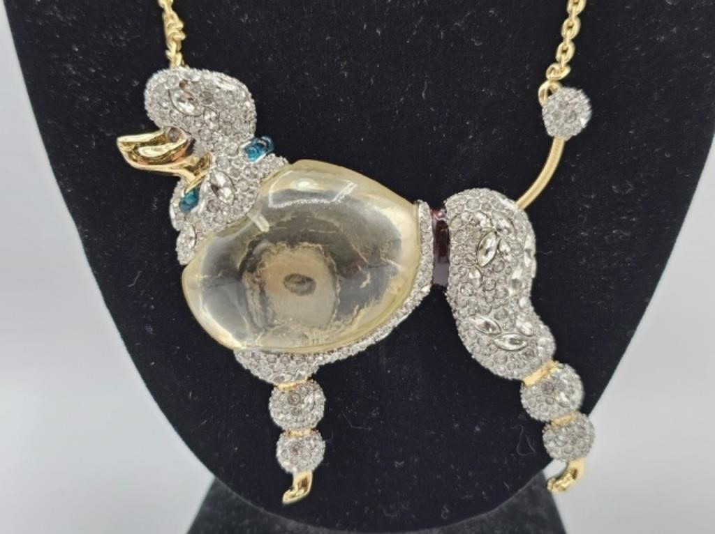 JELLY BEAN POODLE NECKLACE SIGNED ALEXIS BITTAR