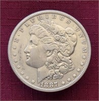 1887-P US Morgan Silver Dollar Coin
