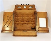 Unusual Antique Golden Oak Letter Box