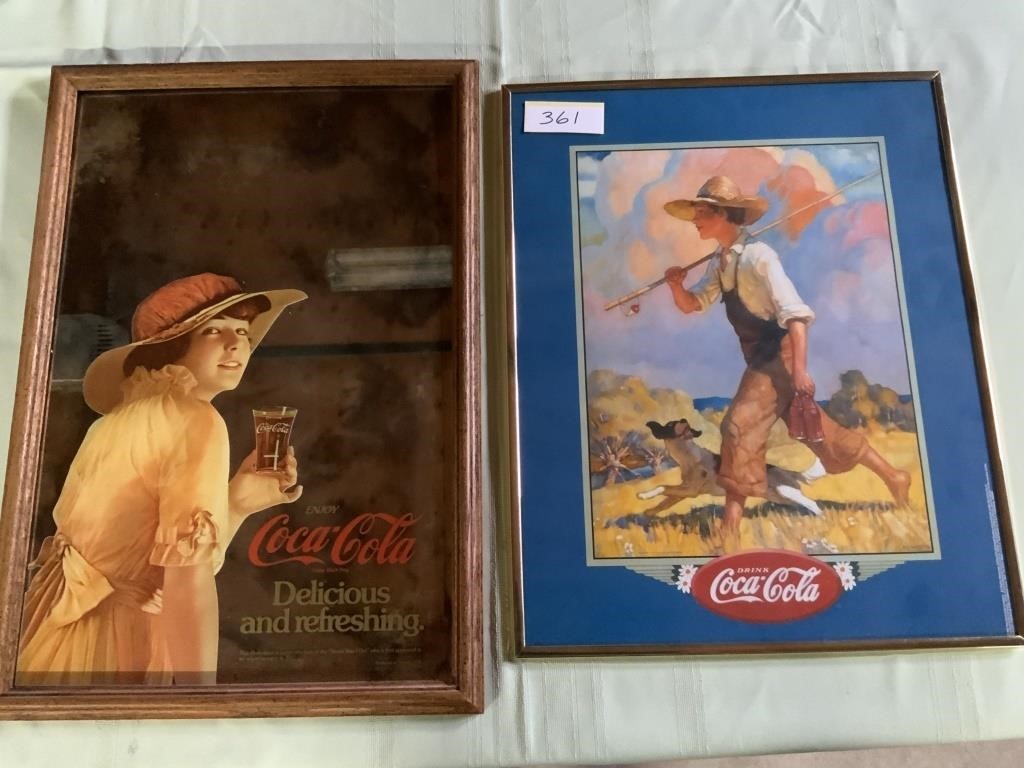 2 Coca Cola framed pictures