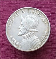 1934 Republic of Panama 1 Balboa .900 Silver Coin
