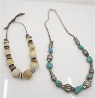 TURQUOISE & SILVER NECKLACES & BEAD NECKLACE