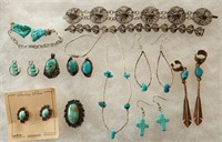 Vintage Sterling Silver & Turquoise Jewelry