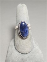 Sterling Silver Lapis Lazuli Ring Size 8