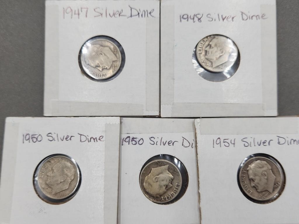 Five Silver Dimes 40s/ 50s