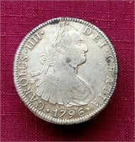1796 Mexican Mo FM 8 Reales Silver Coin