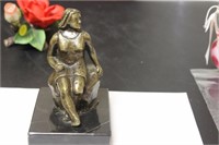 A Bronze Lady on Marble Base