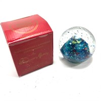 Lorenzo Art Glass Sphere Paperweight Blue