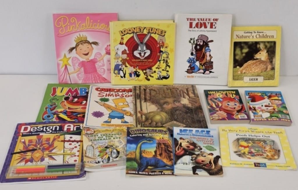 14 CHILDRENS BOOKS & ACTIVITY  BOOKS - NOT USED