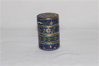 Chinese Cloisonne Stacking Trinket Boxes
