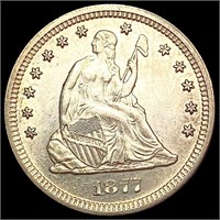 1877-S Washington Silver Quarter CHOICE AU