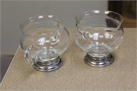 Pair of Sterling Rim Cream and Sugar Container