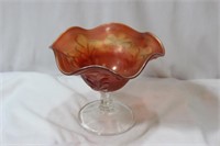 An Orange Stem Glass Bowl